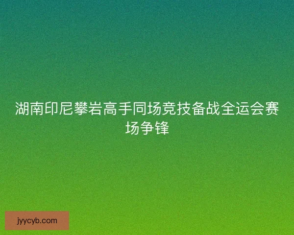 湖南印尼攀岩高手同场竞技备战全运会赛场争锋