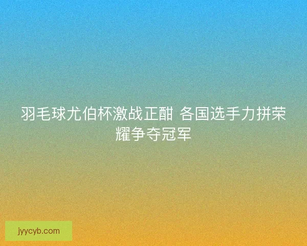 羽毛球尤伯杯激战正酣 各国选手力拼荣耀争夺冠军